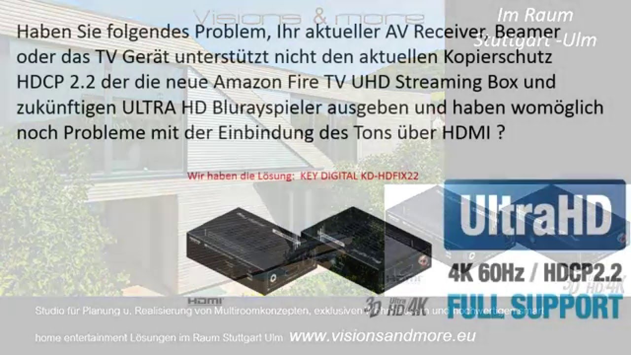 Der Fernseher Unterstützt Den Hdcp Kopierschutz Nicht key digital KD-HDFIX22 key digital hdcp 2.2 kopierschutz problemlöser