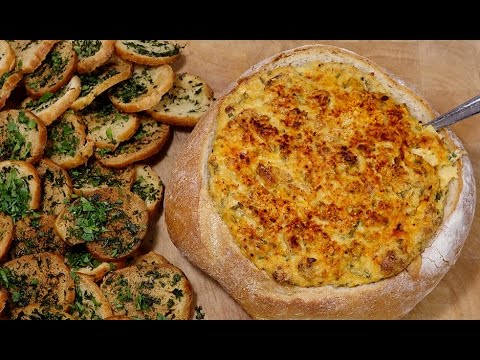 Hot baked crab and scallion dip