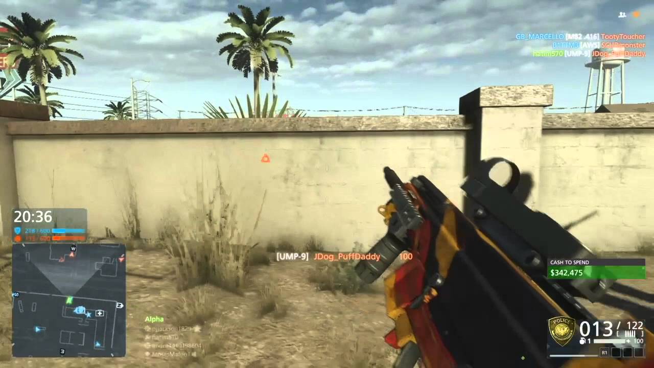 Battlefield Hardline UMP-9 gameplay - Getaway dlc