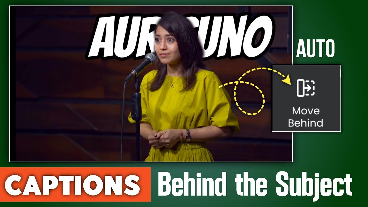 Auto captions behind the Subject just one click | how to add auto ...