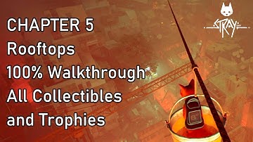 STRAY Chapter 5 Rooftops 100% Walkthrough All Collectibles and Trophies