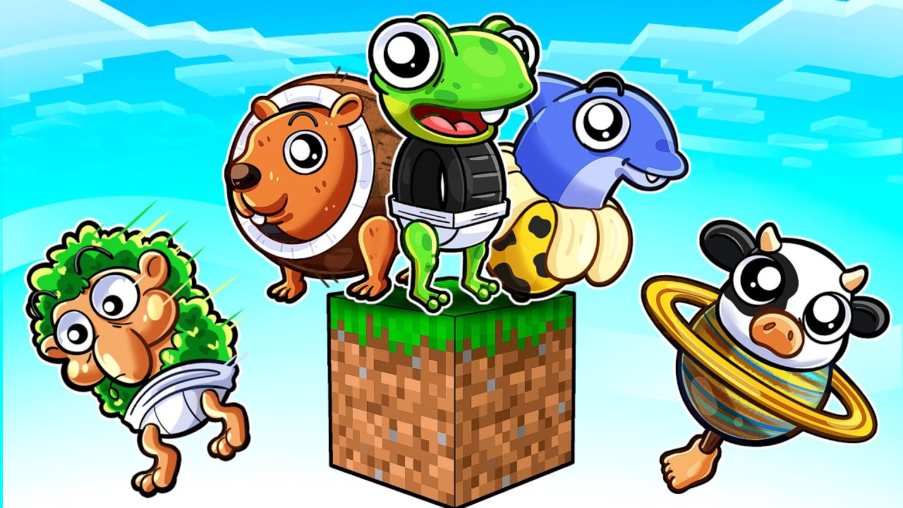 ¡DESAFÍO DE BEBÉS BRAINROT CON IA EN SKYBLOCK! (Minecraft)
