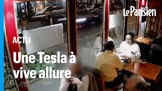 Une vidéo montre la Tesla fonçant à vive allure juste avant le crash à Paris dans le XIIIe arr.