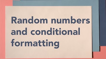 Generating Random Numbers and Conditional Formatting in Microsoft Excel | Tutorial by Hello Academic