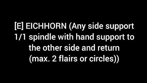 [E] EICHHORN (Any side supp. 1/1 spindle with hand supp. to other side & return (max 2 flairs/circ.)