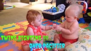 Twin Babies Fighting Over Pacifier | twins baby fight over pacifier | Basama TV