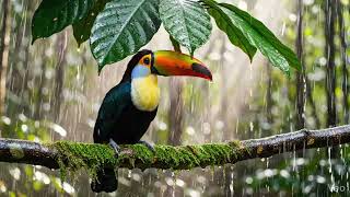 Relaxing Rainforest Rain with Toucan 🦜🌧️ | Calm Jungle Sounds for Sleep, Study & Relaxation screenshot 3