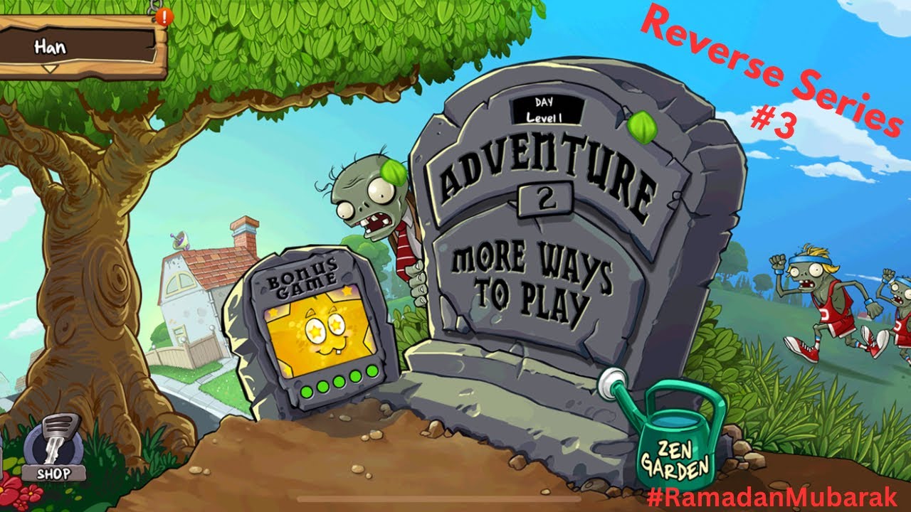 Reverse Series Plants vs Zombies Gameplay #3 (Adventure 2) - Hampir kalah cik 😹