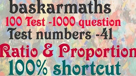 Day-41//Test-41//Tnpsc group 4 maths Target (25/25)//Ratio & proportion  //‎@Baskar Maths 