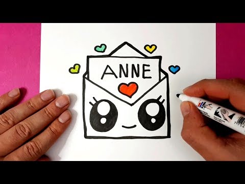 Anne Yazan Sevimli Mektup Çizimi😍Kolay Çizimler 😊 Anneler Günü Resmi Çizimi Kolay