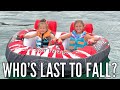 Who&#39;s the Last to Fall on Our New Water Toys?? | Summer is Ending :(