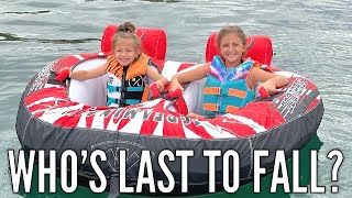 Who's the Last to Fall on Our New Water Toys?? | Summer is Ending :(