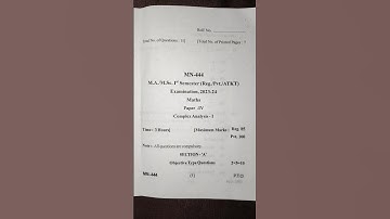 #2023 Previous year question paper (complex analysis)#msc 1st sem#bu University#bhopal