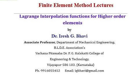 FEM topic How to obtain Shape functions for higher order elements Quadratic and Cubic bar element