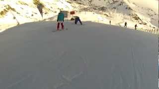 Liquid Image goggles test - Remarkables, NZ, Snowboarding over some jumps