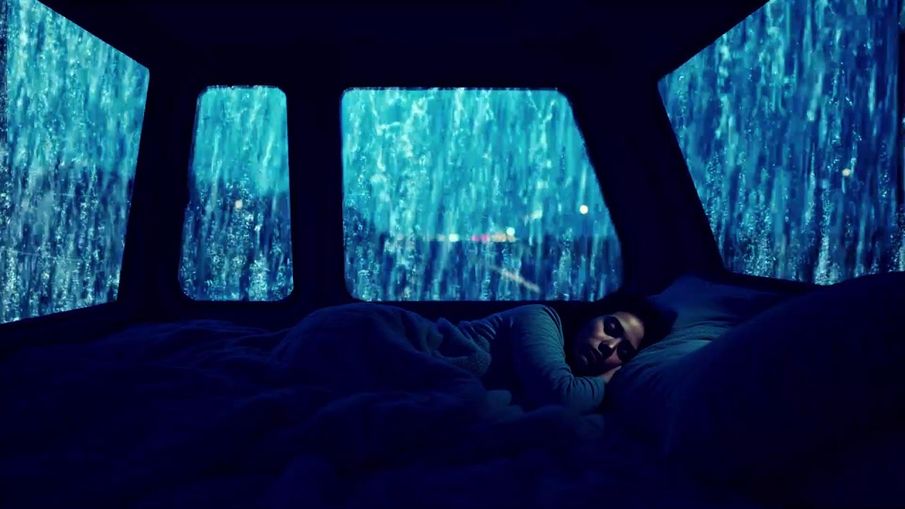 Overcome Anxiety with Rain and Thunder on Car at Night