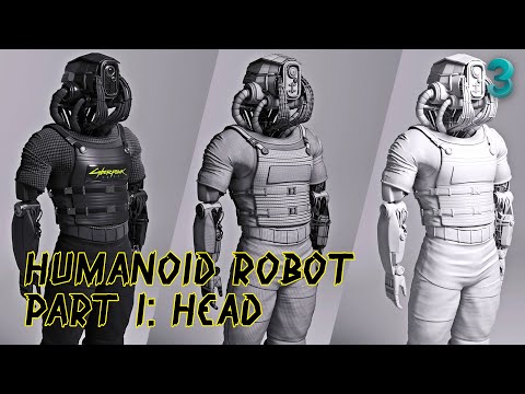 WBSB×HUMAN ROBOT:PANDEAD(Chinchiro) CYBERPUNK Humanoid robot | Part 1 Head | 3d modeling - YouTube