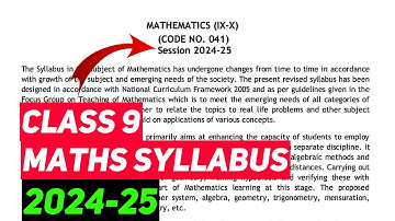 CBSE Class 9 Syllabus 2024-25 | Class 9 Maths Syllabus #class9