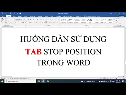 HƯỚNG DẪN SỬ DỤNG TAB STOP POSITION TRONG WORD