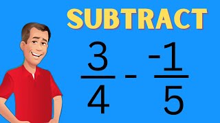 How to subtract positive and negative FRACTIONS