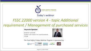FSSC 22000 version 4 - Management of Purchased Services