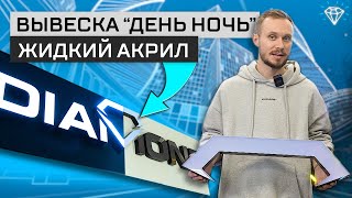 Вывеска ДЕНЬ НОЧЬ из ЖИДКОГО АКРИЛА | Всё о технологии