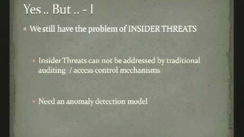 CERIAS Security: Responding to Anomalous Database Requests 1/4