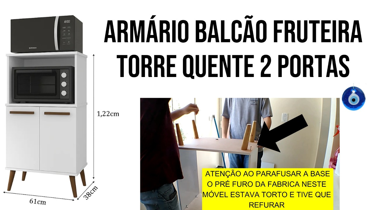 Armário Balcão Fruteira Torre Quente 2 Portas #diy #montagem #balcão #torrequente #riograndedosul