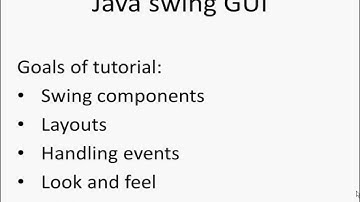 Java swing GUI tutorial: Introduction and goals