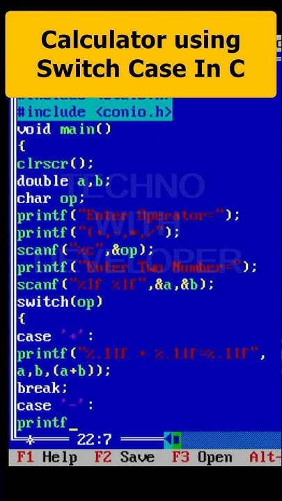 Simple Calculator Program using Switch Case in C Part 117 | C ...