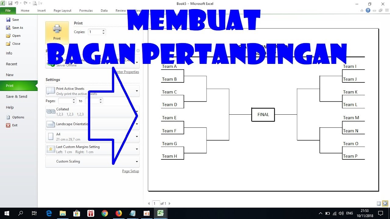 Cara Membuat Bagan Pertandingan Atau Turnamen Youtube