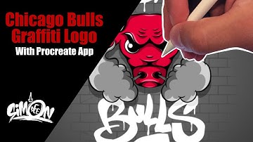 Graffiti version of the Chicago Bulls logo 🏀 made with procreate app