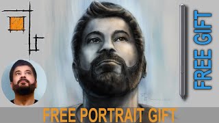 Free Gift Digital Portrait Painting to Subscriber الفائز بالمسابقة 1 رسم احد المشتركين مجانا كهدية