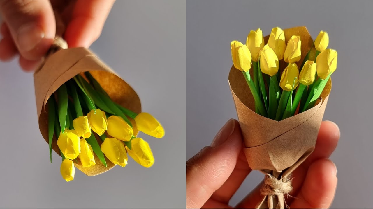 How To Make Miniature Paper Flower Bouquet / Paper Flower / Góc