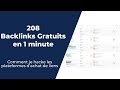 Backlinks gratuits  comment crer 208 backlinks gratuits en 1 minute 