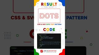 CSS &amp; SVG Dots Pattern Text Effect Tutorial For Begineers. #css #code #html #svg #pattern #fyp #yt