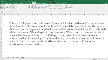 Restricted shared workbook - Part 1 (VBA Code to Print Username to Excel workbook)