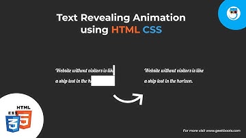 How to create Text Revealing Animation using HTML & CSS only | Geekboots