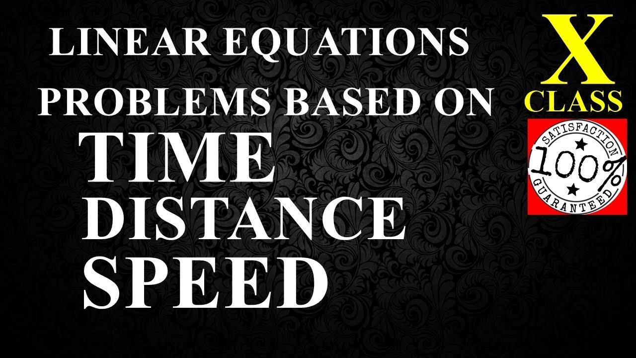 Linear Function Distance Vs. Time Problem Q2 Class 10 maths linear equations Distance Speed Time Word Problem ...