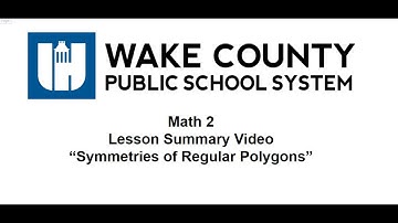 Math 2 Unit 1 Lesson 6 Symmetries of Regular Polygons Summary Video