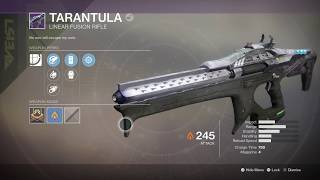 Destiny 2- Tarantula Awesome New Legendary Veist Linear Fusion Rifle