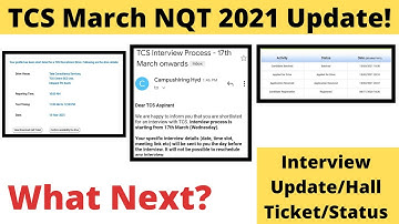 TCS March Nqt Update | Interview/Hall Ticket/ Status Update |Watch video to clear all Doubts #tcsnqt
