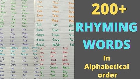 RHYMING WORDS/RHYMING WORDS IN ENGLISH