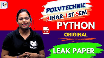 Bihar Polytechnic 1st Semester: Python Programing Leak Paper Series |  #Sbte Exam की नैया पार