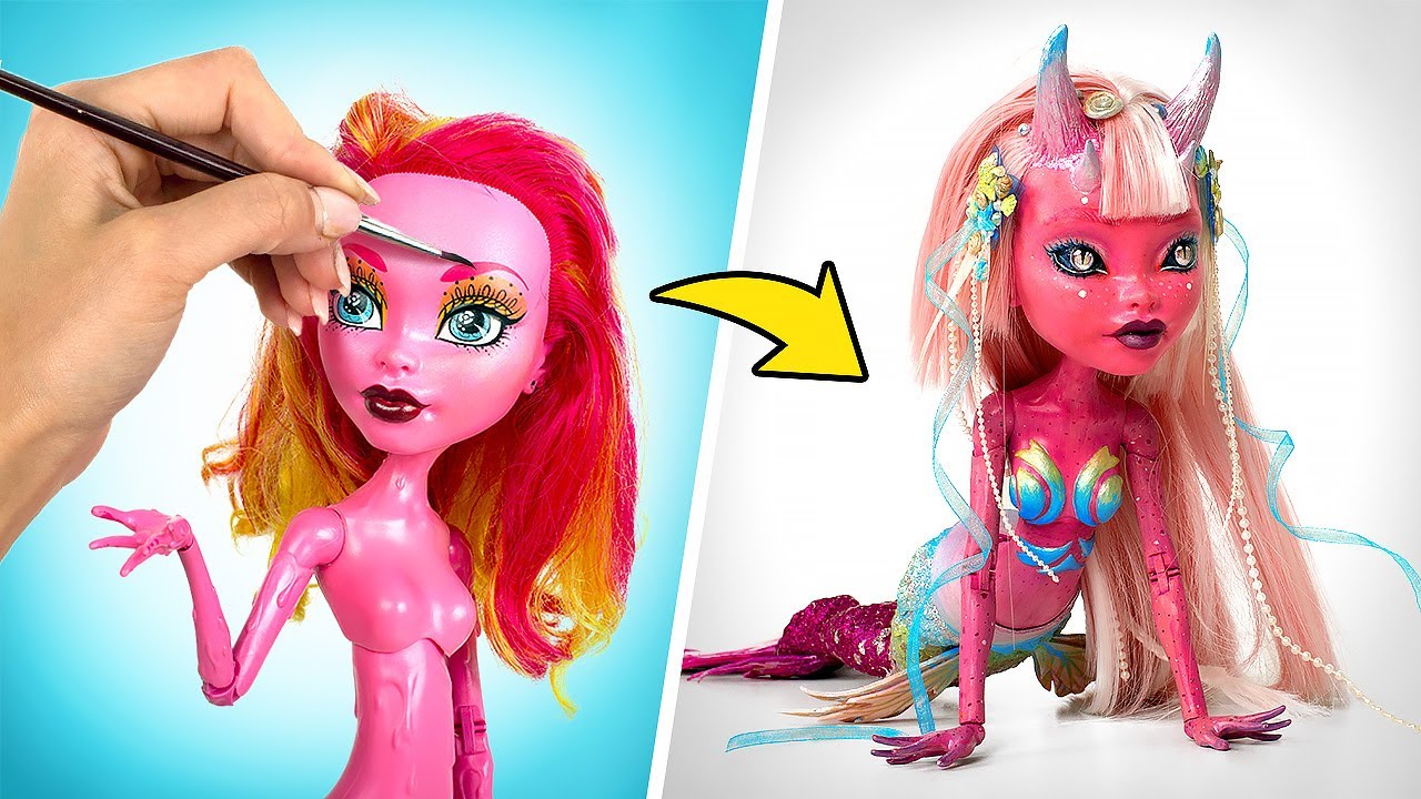 Perfekte DIY-Meerjungfrau aus einer alter Puppe