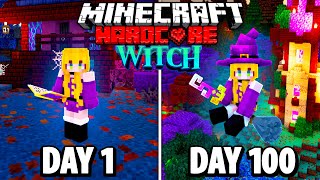 I Survived 100 Days as a WITCH in Hardcore Minecraft.. Here's What Happened..
