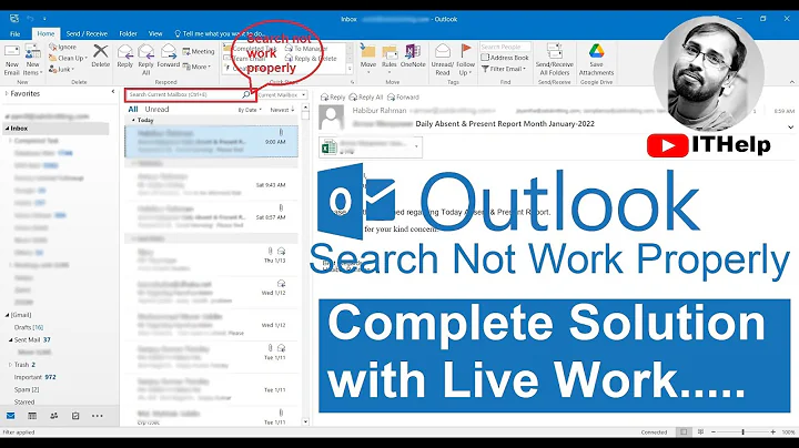 How to Fix Outlook Mail Search Problem | MS Outlook Inbox mail search Problem | Fix Email Problem