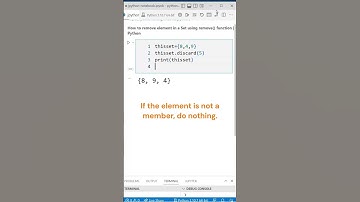 Python Tips: How to remove element in a Set | Python Tutorial for Beginners: