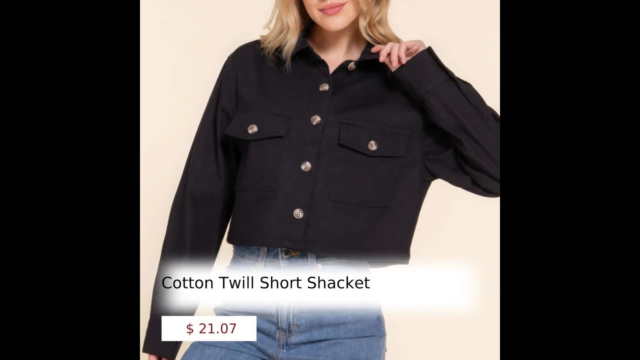 Cotton Twill Short Shacket| 