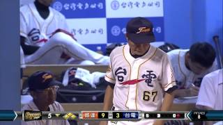 20140718-2 爆米花 威達vs台電 5下 陳勁維在無人出局滿壘情況下投出重要三振